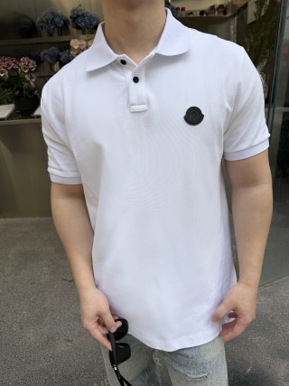 Moncler White Short-Sleeve Polo Shirt