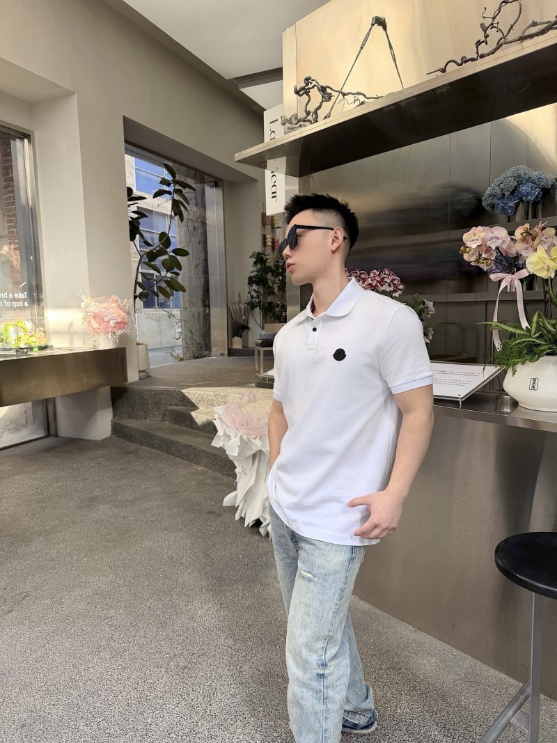 Moncler White Short-Sleeve Polo Shirt view