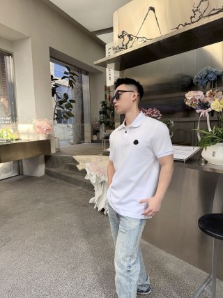 Moncler White Short-Sleeve Polo Shirt view 6