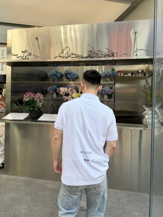 Moncler White Short-Sleeve Polo Shirt view 7
