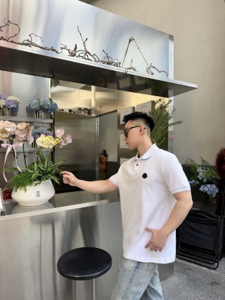 Moncler White Short-Sleeve Polo Shirt view 8