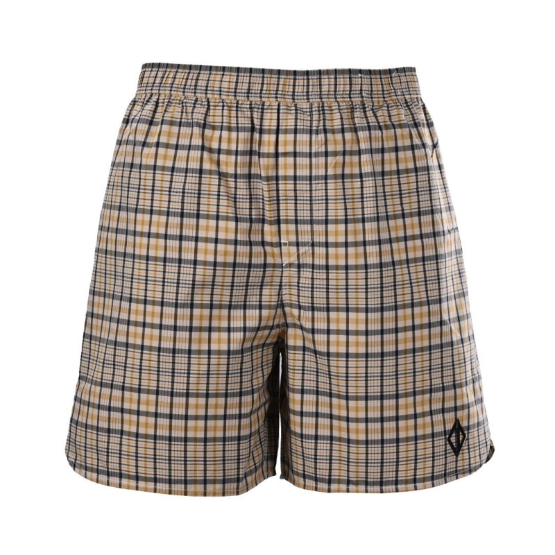 Beige Plaid Shorts - Premium Relaxed Fit view