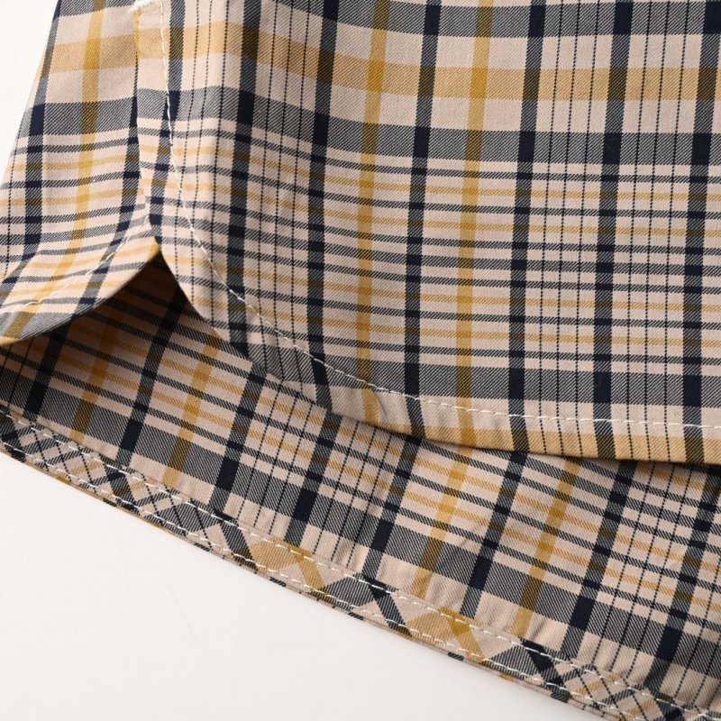 Beige Plaid Shorts - Premium Relaxed Fit view