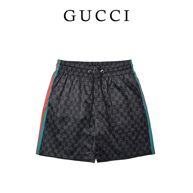 Gucci GG Monogram Shorts Black with Web Stripe view