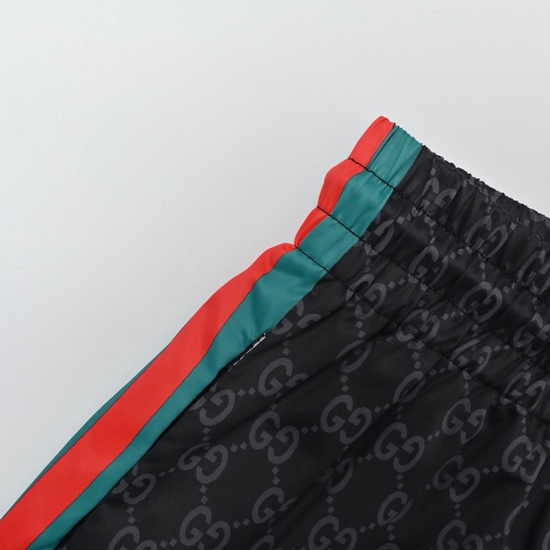 Gucci GG Monogram Shorts Black with Web Stripe view