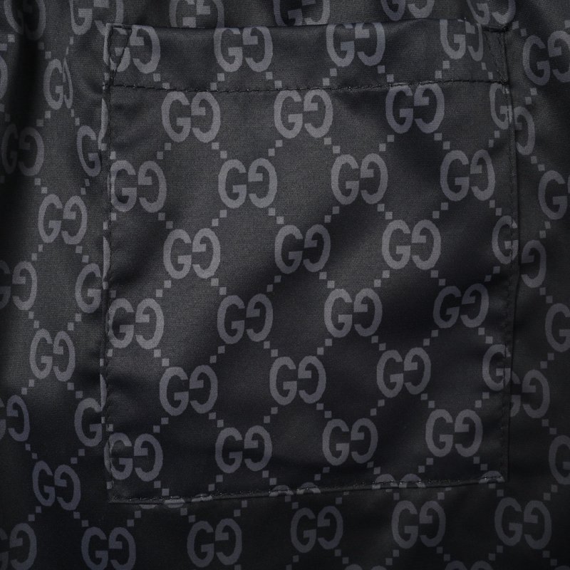 Gucci GG Monogram Shorts Black with Web Stripe view
