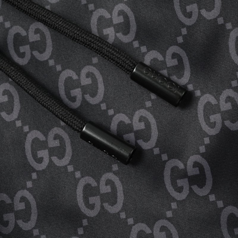 Gucci GG Monogram Shorts Black with Web Stripe view