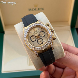 Rolex Daytona Chronograph Gold Diamond Bezel Watch view 2