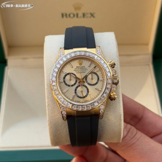 Rolex Daytona Chronograph Gold Diamond Bezel Watch view 3