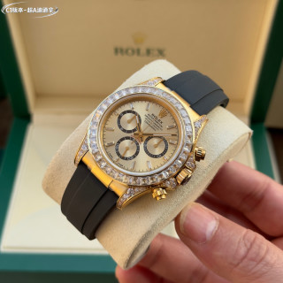 Rolex Daytona Chronograph Gold Diamond Bezel Watch view 4