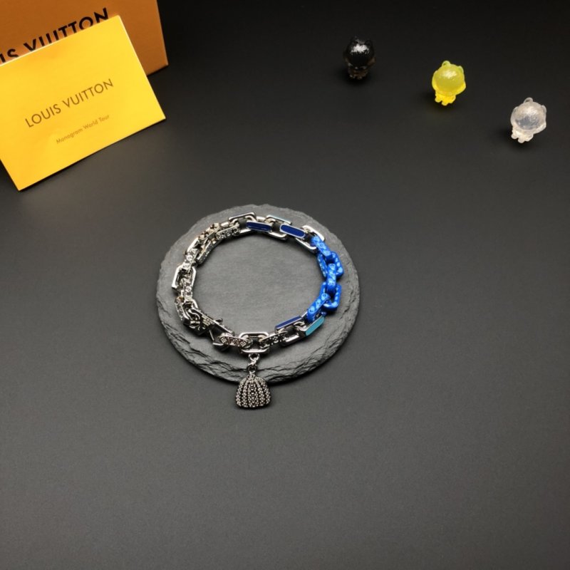 Louis Vuitton LV x YK Paradise Chain Bracelet Silver Blue