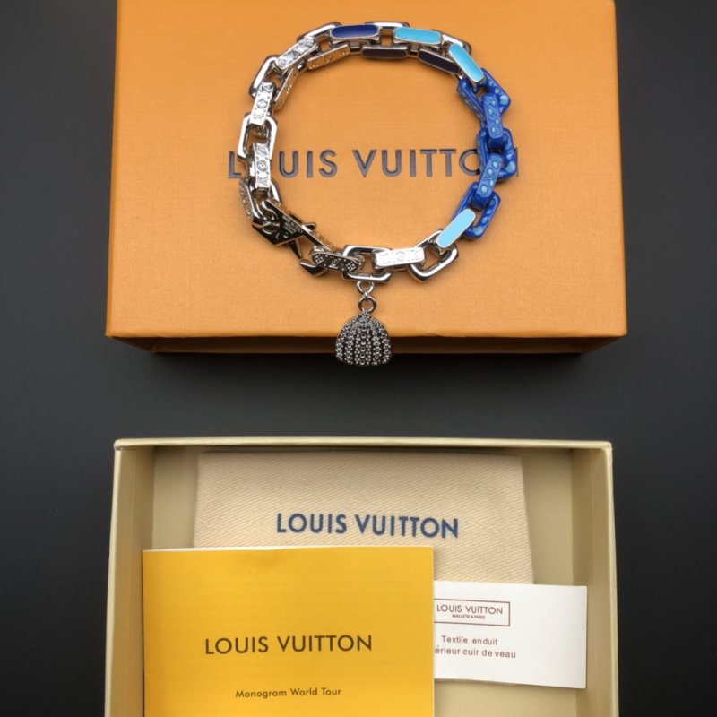 Louis Vuitton LV x YK Paradise Chain Bracelet Silver Blue view