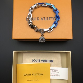 Louis Vuitton LV x YK Paradise Chain Bracelet Silver Blue view 3