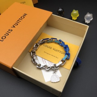 Louis Vuitton LV x YK Paradise Chain Bracelet Silver Blue view 4