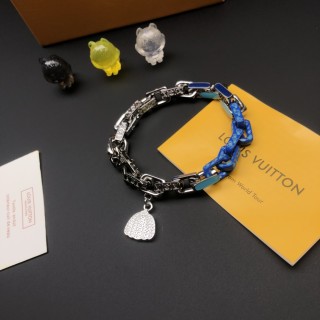 Louis Vuitton LV x YK Paradise Chain Bracelet Silver Blue view 9