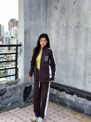 Loewe Brown & White Side Stripe Jogger Pants view 2