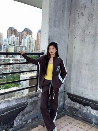 Loewe Brown & White Side Stripe Jogger Pants view 3