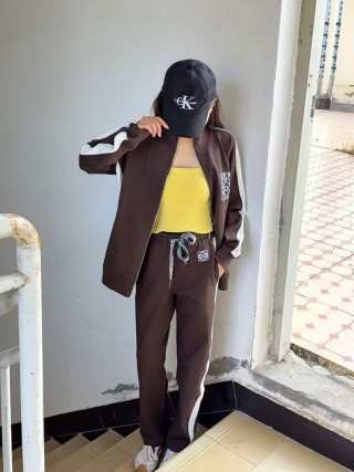 Loewe Brown & White Side Stripe Jogger Pants view 7
