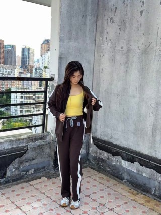 Loewe Brown & White Side Stripe Jogger Pants view 8