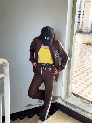 Loewe Brown & White Side Stripe Jogger Pants view 9