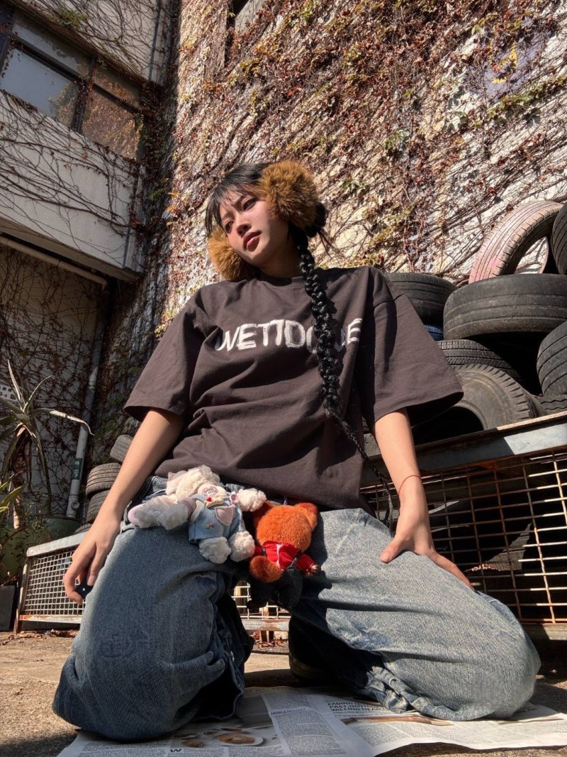 Black Welcome Oversized Short Sleeve T-Shirt view