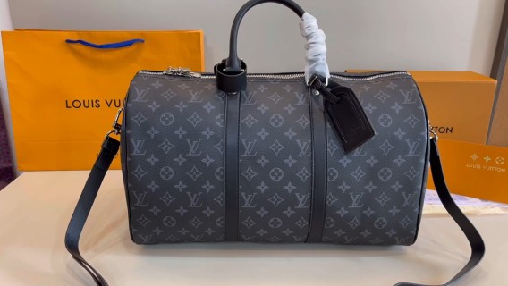 Louis Vuitton Keepall Monogram Canvas Travel Bag Black video
