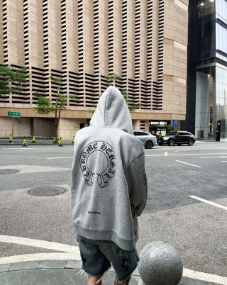 Chrome Hearts Grey Logo Hoodie