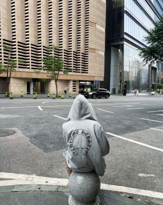 Chrome Hearts Grey Logo Hoodie view 2