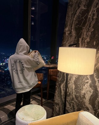 Chrome Hearts Grey Logo Hoodie view 9