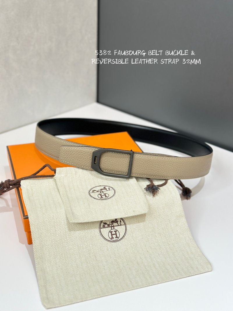 Hermès 5382 Reversible Leather Belt 32mm Brown view