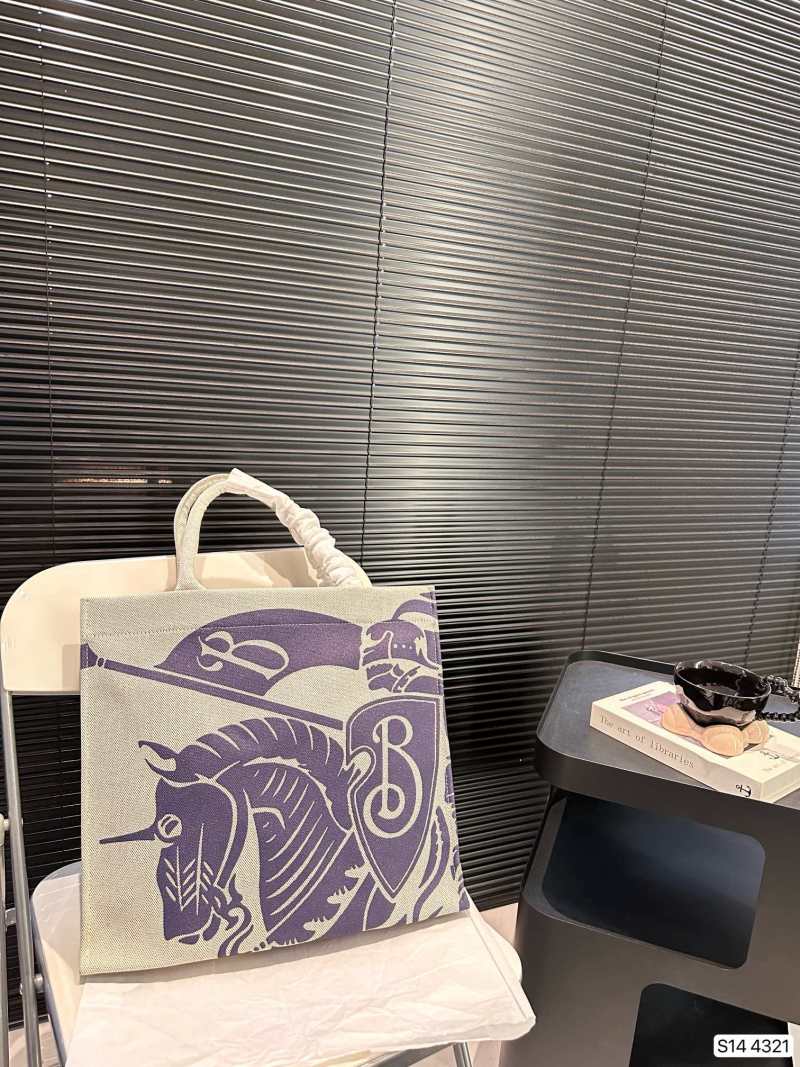 Burberry EKD Tote Bag Cream & Purple view