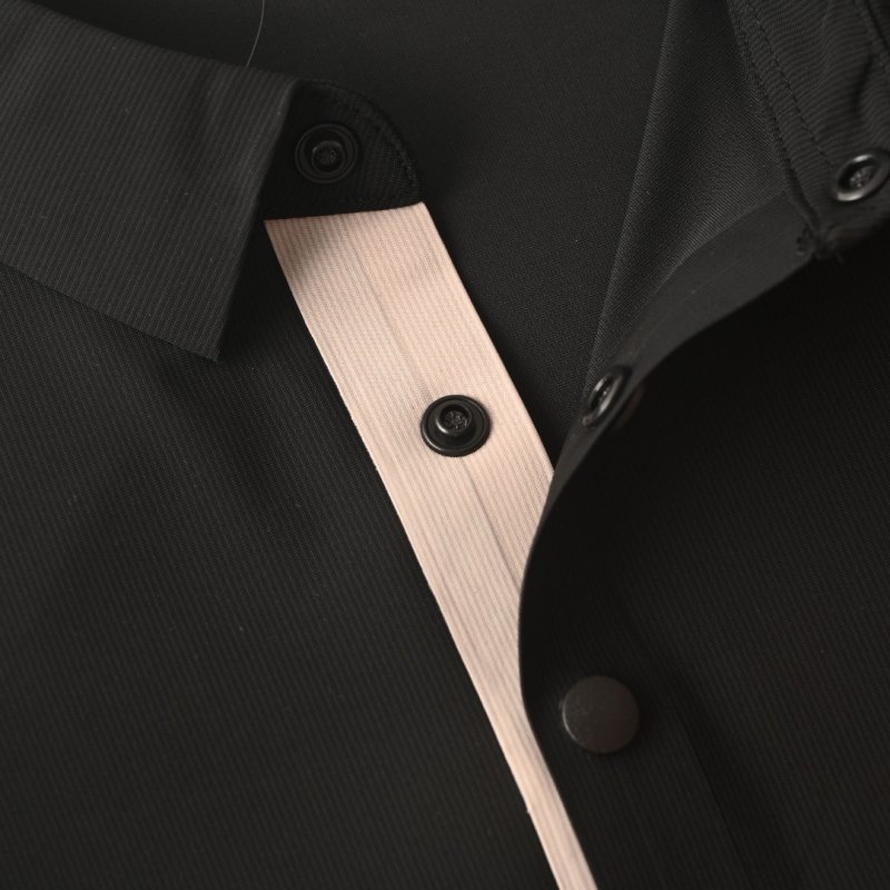 Black Minimalist Polo Shirt with Embroidered Logo view