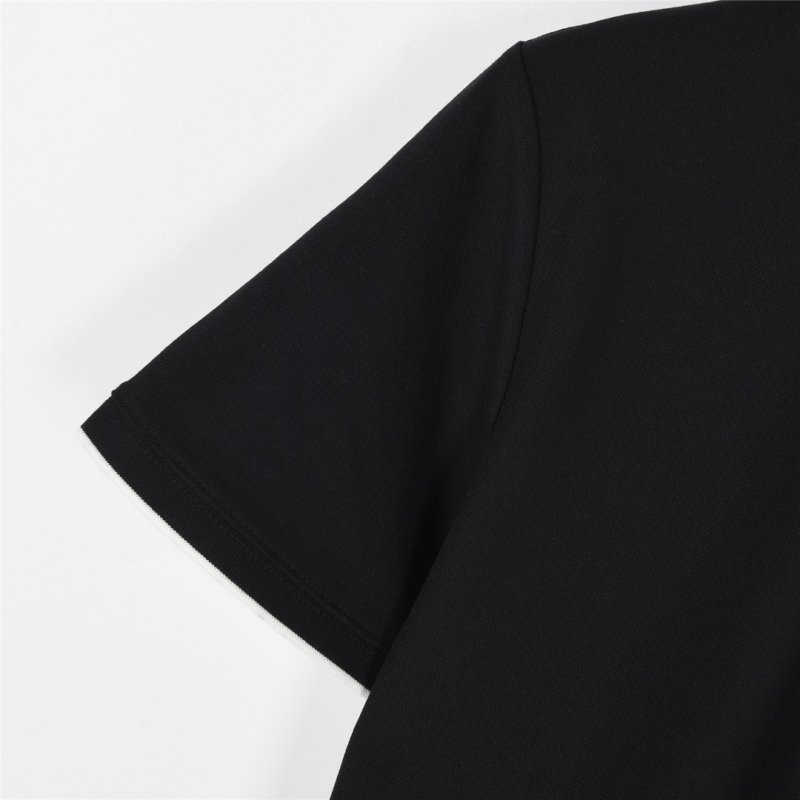 Prada Black Polo Shirt with Striped Collar view
