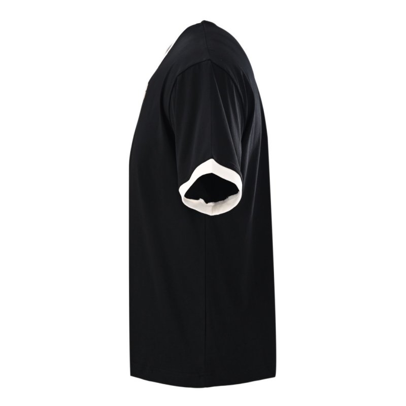 Miu Miu Black Crewneck Short Sleeve T-Shirt with White Trim view