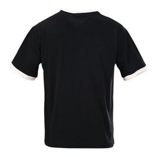 Miu Miu Contrast Collar Logo Embroidered T-Shirt Black view 3
