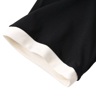 Miu Miu Contrast Collar Logo Embroidered T-Shirt Black view 6