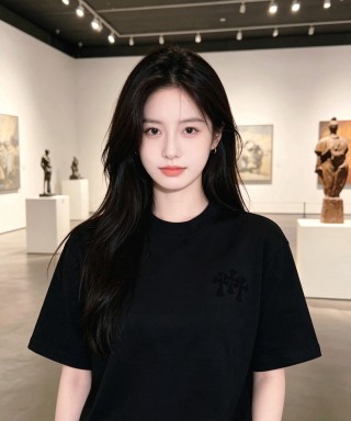 Black Minimalist Short Sleeve T-Shirt view 2