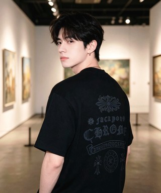 Black Minimalist Short Sleeve T-Shirt view 4