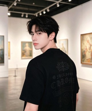 Black Minimalist Short Sleeve T-Shirt view 6