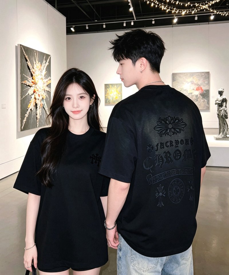 Black Minimalist Short Sleeve T-Shirt view