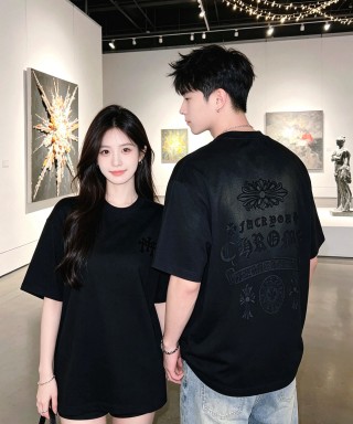 Black Minimalist Short Sleeve T-Shirt view 8