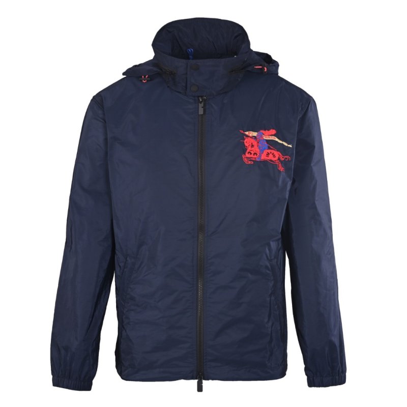 Burberry Black Lightweight Windbreaker with Embroidered Logo view