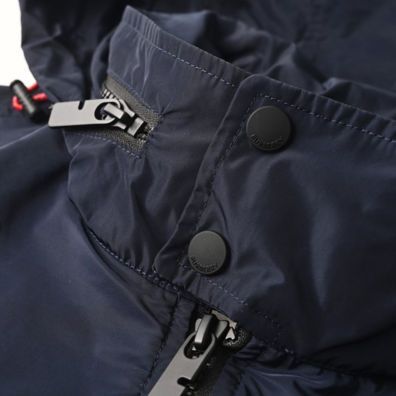 Burberry Black Lightweight Windbreaker with Embroidered Logo view