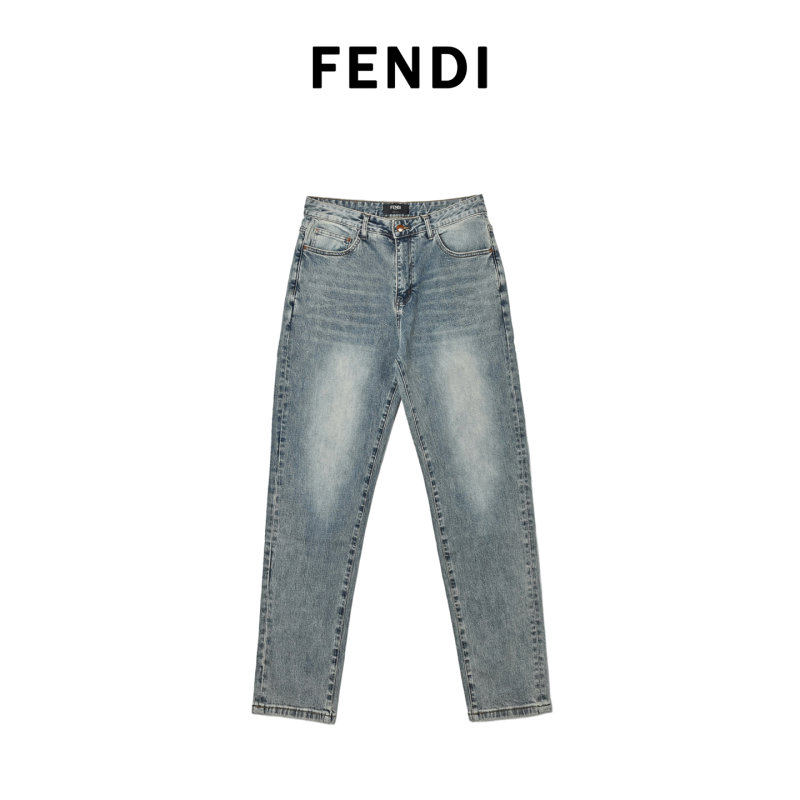 Premium Blue Denim Jeans with Embroidered Pocket Detail view