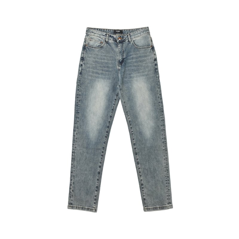 Premium Blue Denim Jeans with Embroidered Pocket Detail view