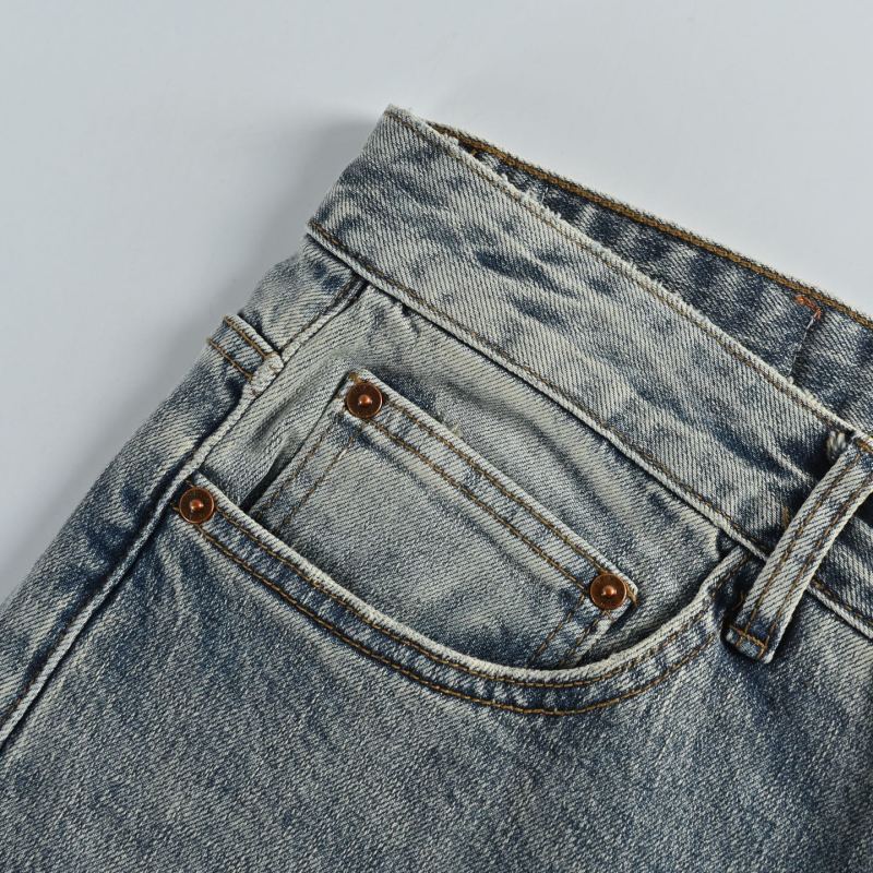 Premium Blue Denim Jeans with Embroidered Pocket Detail view