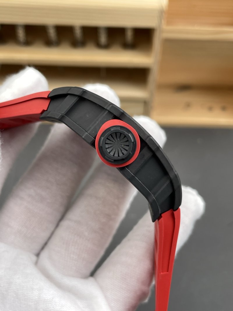 Richard Milles RM35-02 Carbon Fiber Red Accent Skeleton Watch view