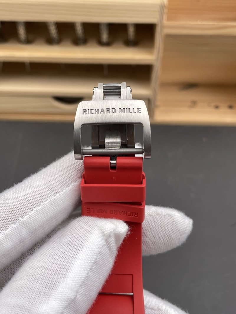 Richard Milles RM35-02 Carbon Fiber Red Accent Skeleton Watch view