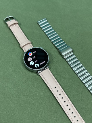 Huawei Watch GT5 Mini Silver Dial Pink Leather Strap
