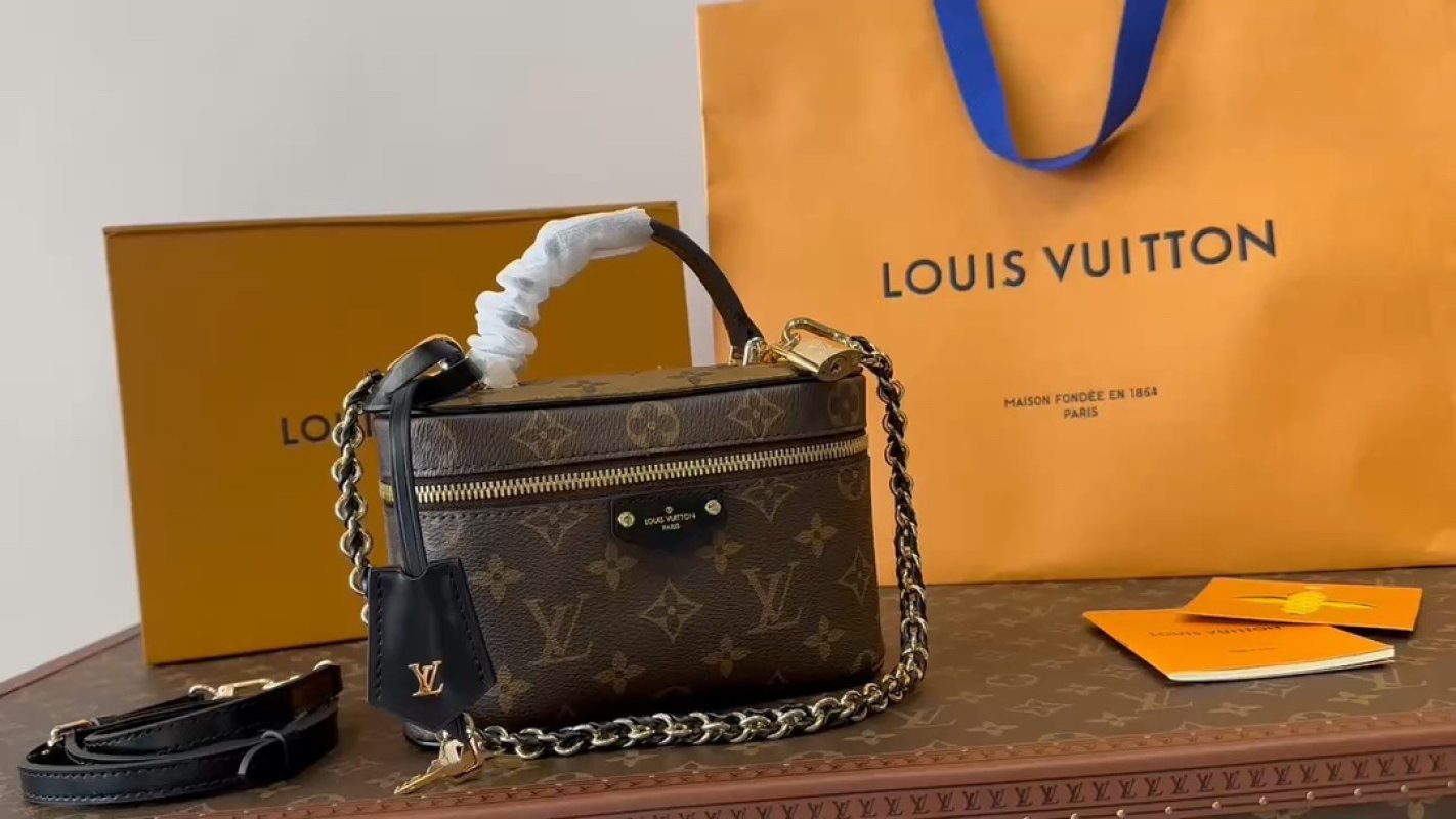 Louis Vuitton Monogram Canvas Shoulder Bag Black